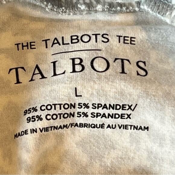 Talbots Turtleneck The Talbots Tee Gray White Snowflake Nordic Print Top Large - Picture 7 of 8